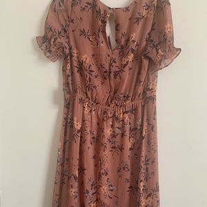 Express Midi Pink Floral Dress